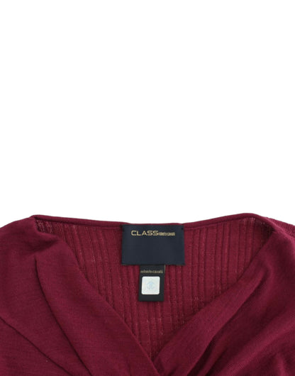 Cavalli Purple knitted wool sweater