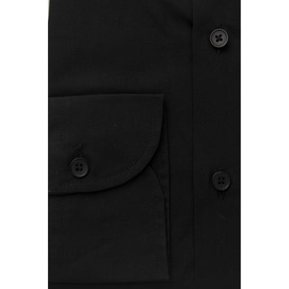 Bagutta Black Cotton Men's Slim Shirt