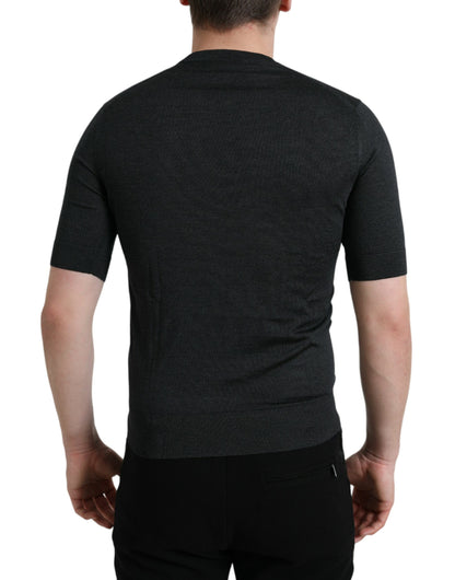 Dolce & Gabbana Dark Gray Crew Neck Short Sleeves T-shirt