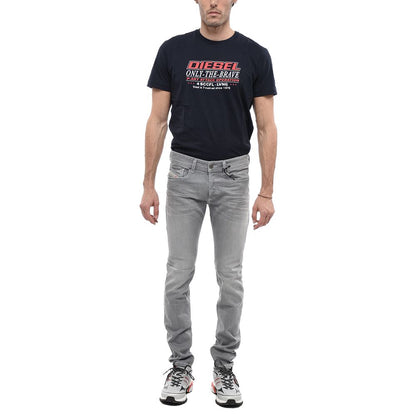 Diesel Gray Cotton Men Skinny Jean