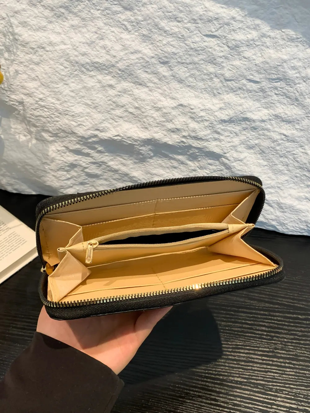 Billetera Mujer PU Leather Solid Color