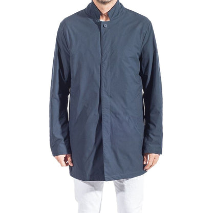 People Of Shibuya Blue Recycled Polyester Men Trench Coat