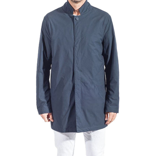 People Of Shibuya Blue Recycled Polyester Men Trench Coat