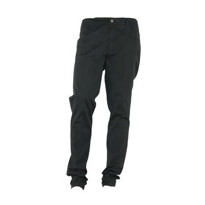 Made in Italy Black Cotton Men's Trouser