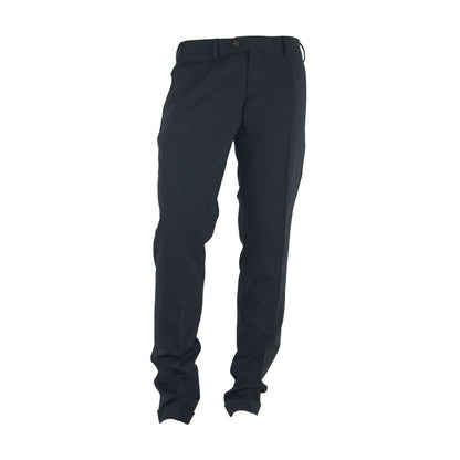 Made in Italy Black Polyester Men Pants