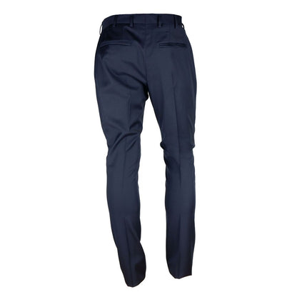 Made in Italy Blue Wool Men's Trousers