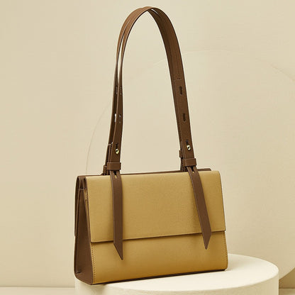 Bolso de hombro de cuero genuino, estilo versátil, de diseño exclusivo, para mujer.