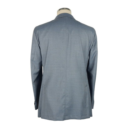 Emilio Romanelli Light Blue Wool Men Blazer