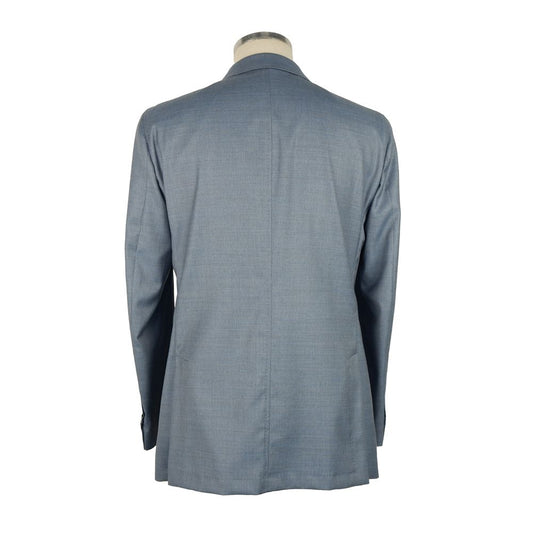 Emilio Romanelli Light Blue Wool Men Blazer