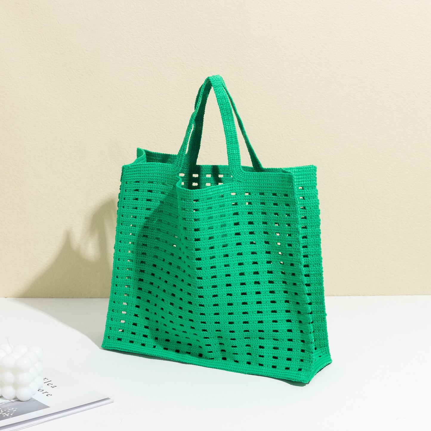 Bolso tejido nuevo, hecho a mano, con diseño de gofre hueco, color caramelo,