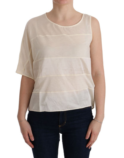 Costume National Beige Asymmetric Top Blouse
