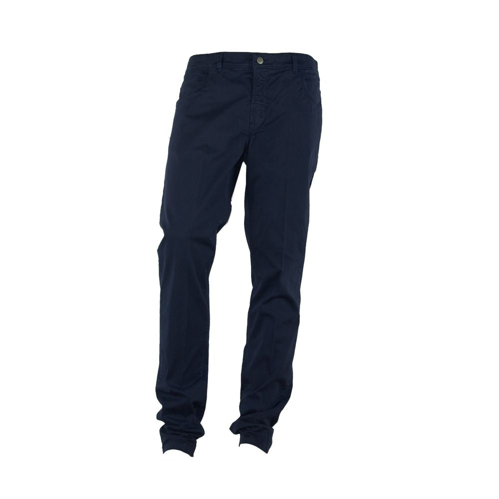 Made in Italy Blue Cotton Men's Trouser