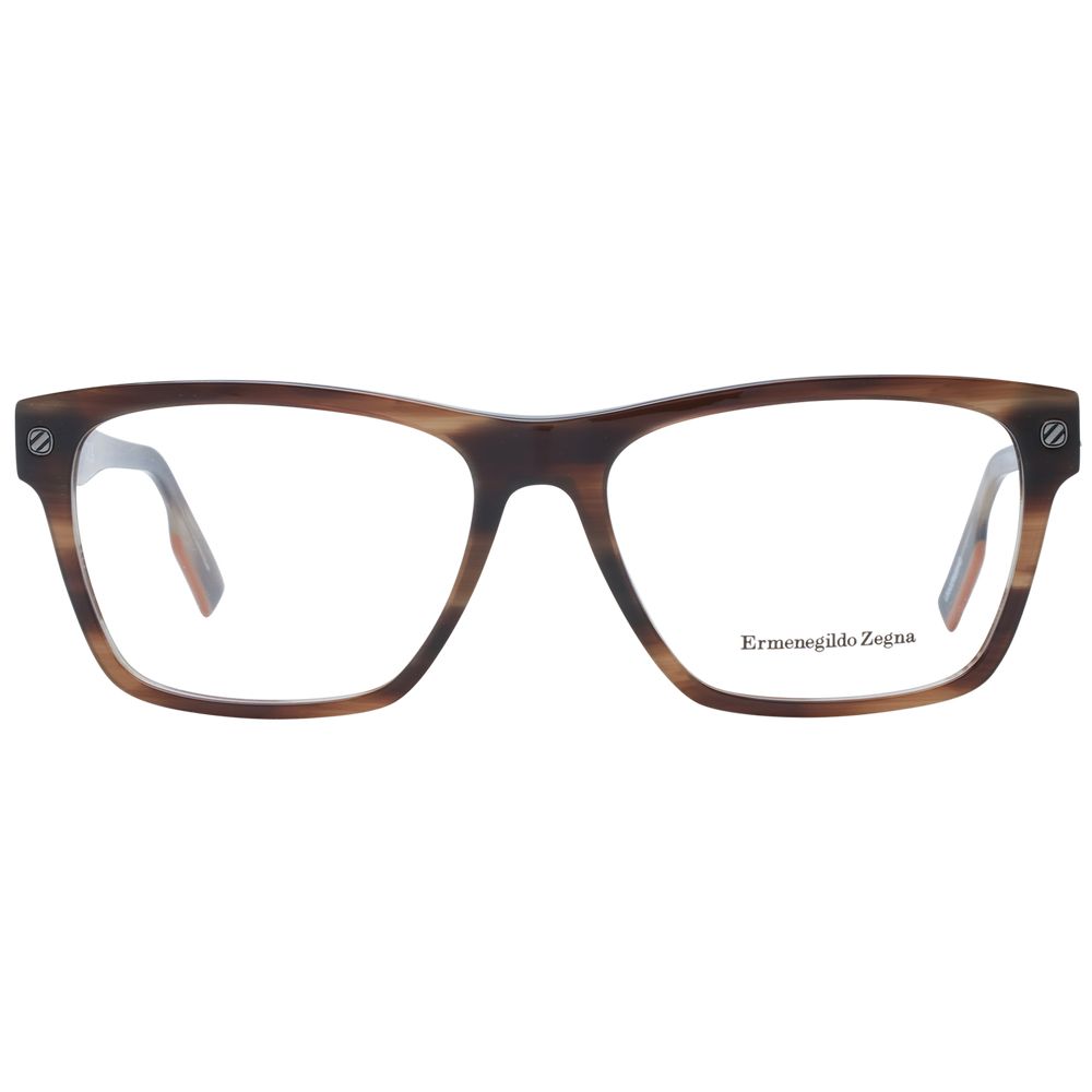 Ermenegildo Zegna Brown Men Glasses Frame