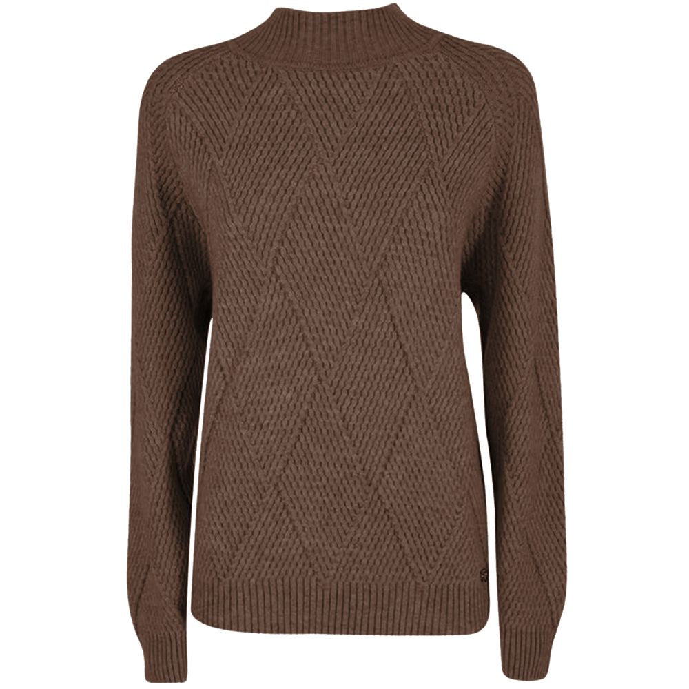 Yes Zee Brown Acrylic Women Sweater