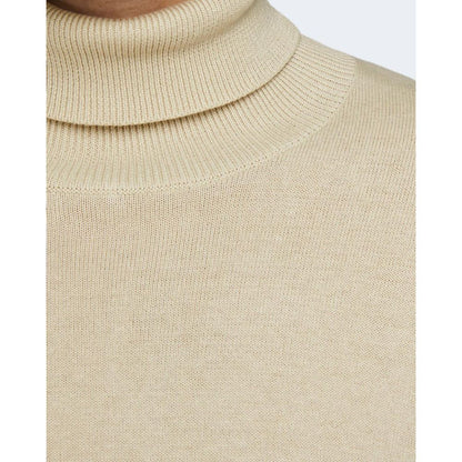 Jack Jones Beige Cotton Turtleneck