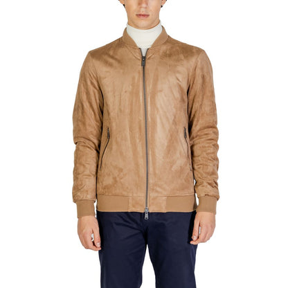 Gianni Lupo Beige Polyester Jackets & Coat