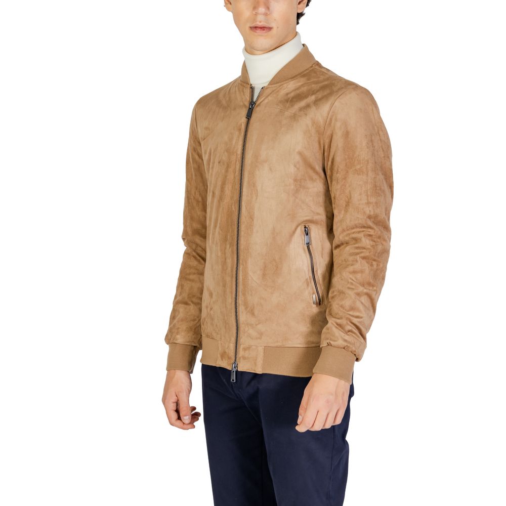 Gianni Lupo Beige Polyester Jackets & Coat