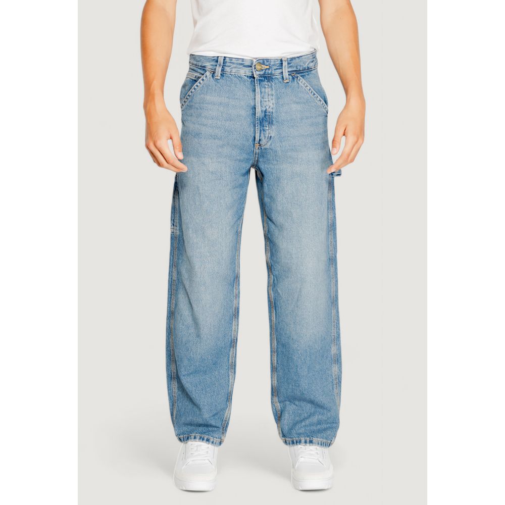 Jack Jones Blue Cotton Relaxed Fit Jean