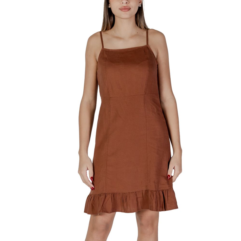B.Young Brown Linen Midi