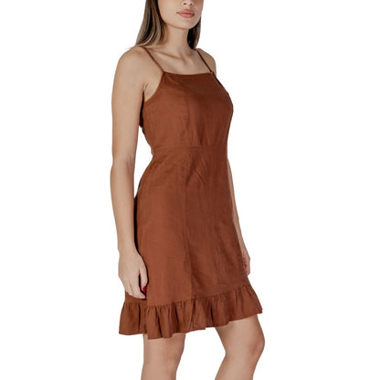 B.Young Brown Linen Midi