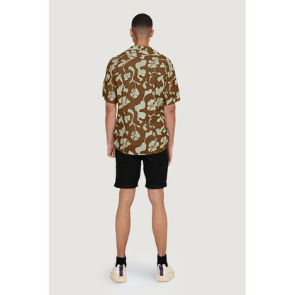 Only & Sons Brown Viscose Shortsleeve