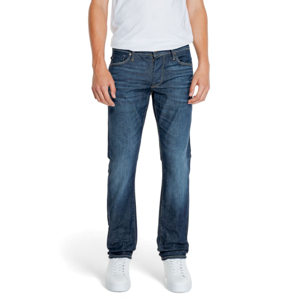Jack Jones Blue Cotton Relaxed Fit Jean