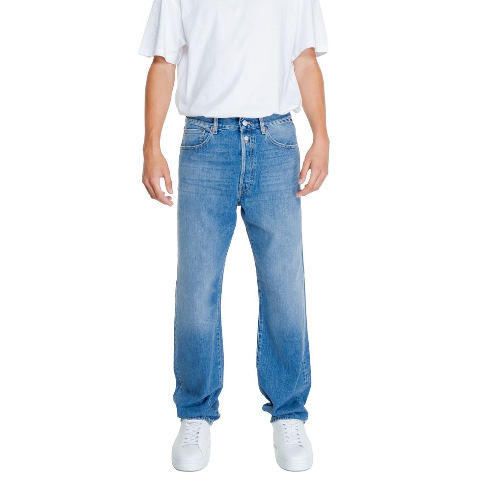 Replay Blue Cotton Relaxed Fit Jean