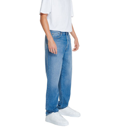 Replay Blue Cotton Relaxed Fit Jean
