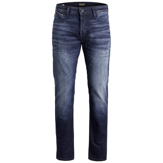 Jack Jones Blue Cotton Relaxed Fit Jean
