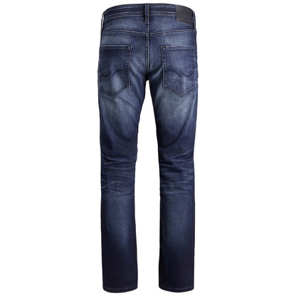 Jack Jones Blue Cotton Relaxed Fit Jean