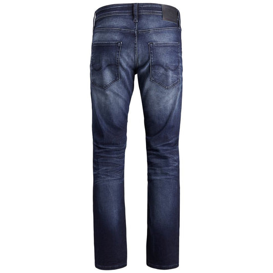 Jack Jones Blue Cotton Relaxed Fit Jean