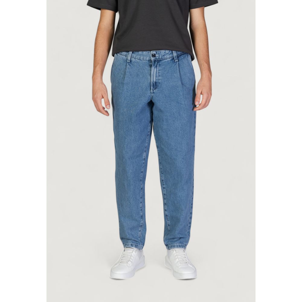 Jack Jones Blue Cotton Relaxed Fit Jean