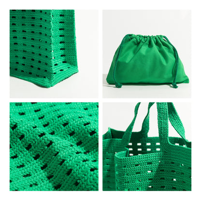 Bolso tejido nuevo, hecho a mano, con diseño de gofre hueco, color caramelo,
