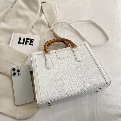Bolso de hombro de piel de cocodrilo de lujo, bolso de diseñador para mujer