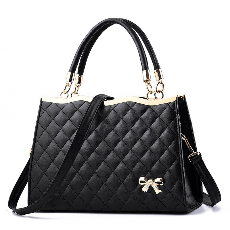 Bolso de mano bordado Lingge para mujer, grande, bandolera de un solo hombro