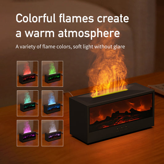 Máquina de aromaterapia con llama de chimenea simulación 3D. Gran pulverización, humidificador