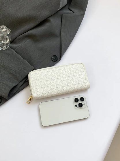 Billetera Mujer PU Leather Solid Color