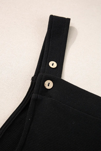 Mono sin mangas con tirantes para mujer, pantalones casuales holgados de cintura alta y pierna ancha