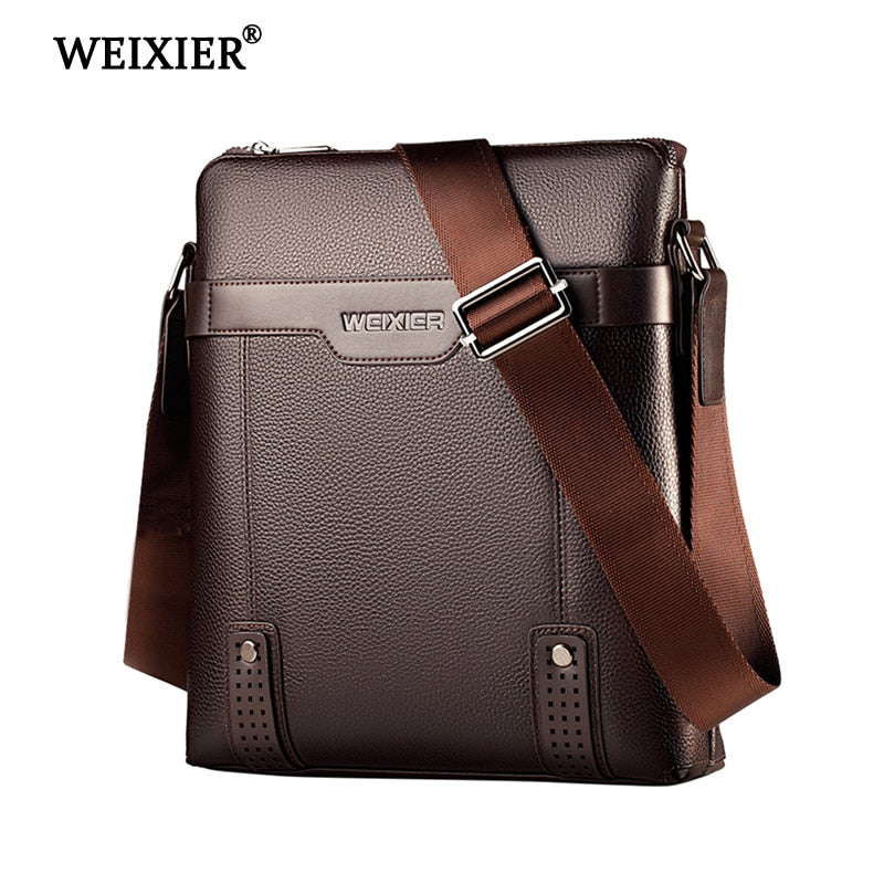 Bolso bandolera de piel sintética para hombre, estilo informal