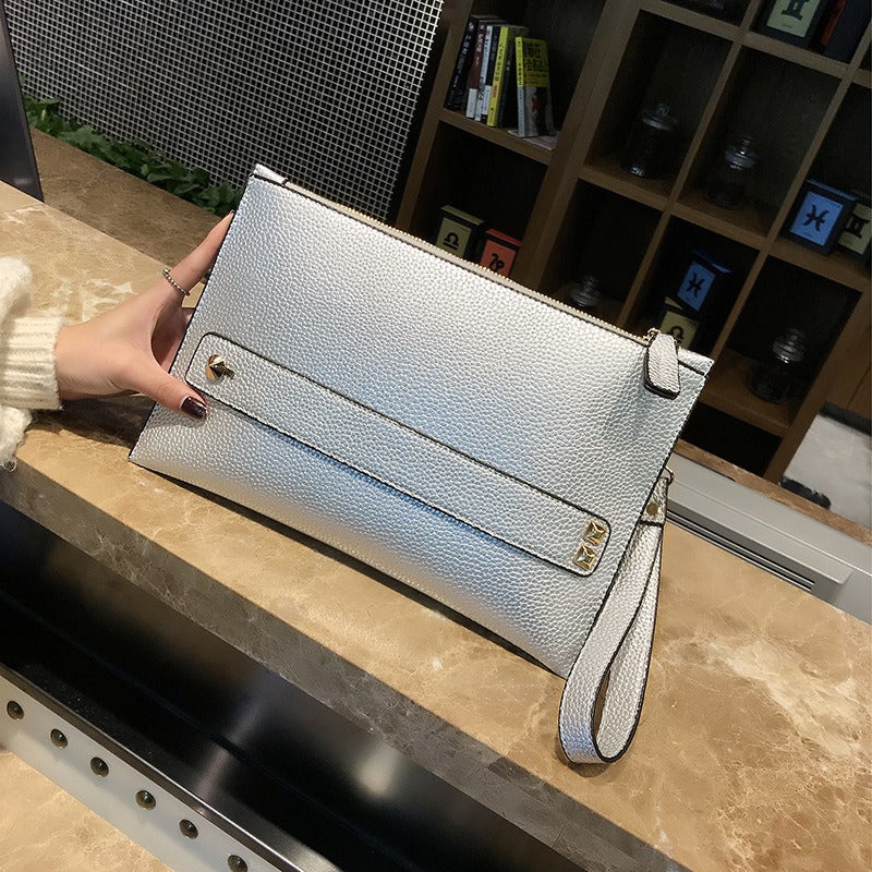 Bolso de mano para mujer, estilo coreano, rojo, para cenas y fiestas, de gran capacidad