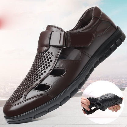 Men's leather sandals summer breathable leather shoes