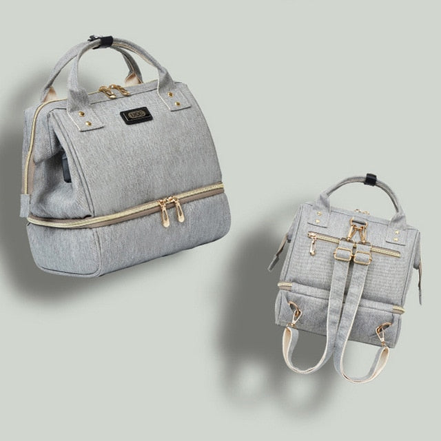 Bolsa de maternidad de moda para mamá, mochila de viaje con aislamiento térmico para el cuidado del bebé