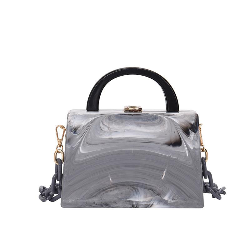 Bolso de mano de noche para mujer, con hebilla de cadena acrílica