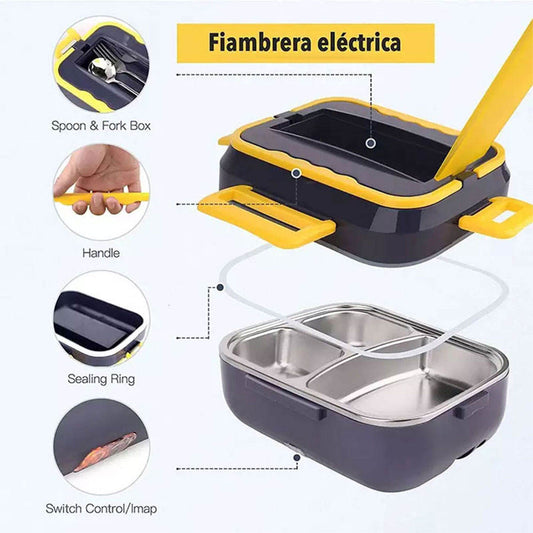 Utensilios de cocina de 1,5 l, calentador, loncheras eléctricas, contenedor de acero inoxidable con bolsa aislante
