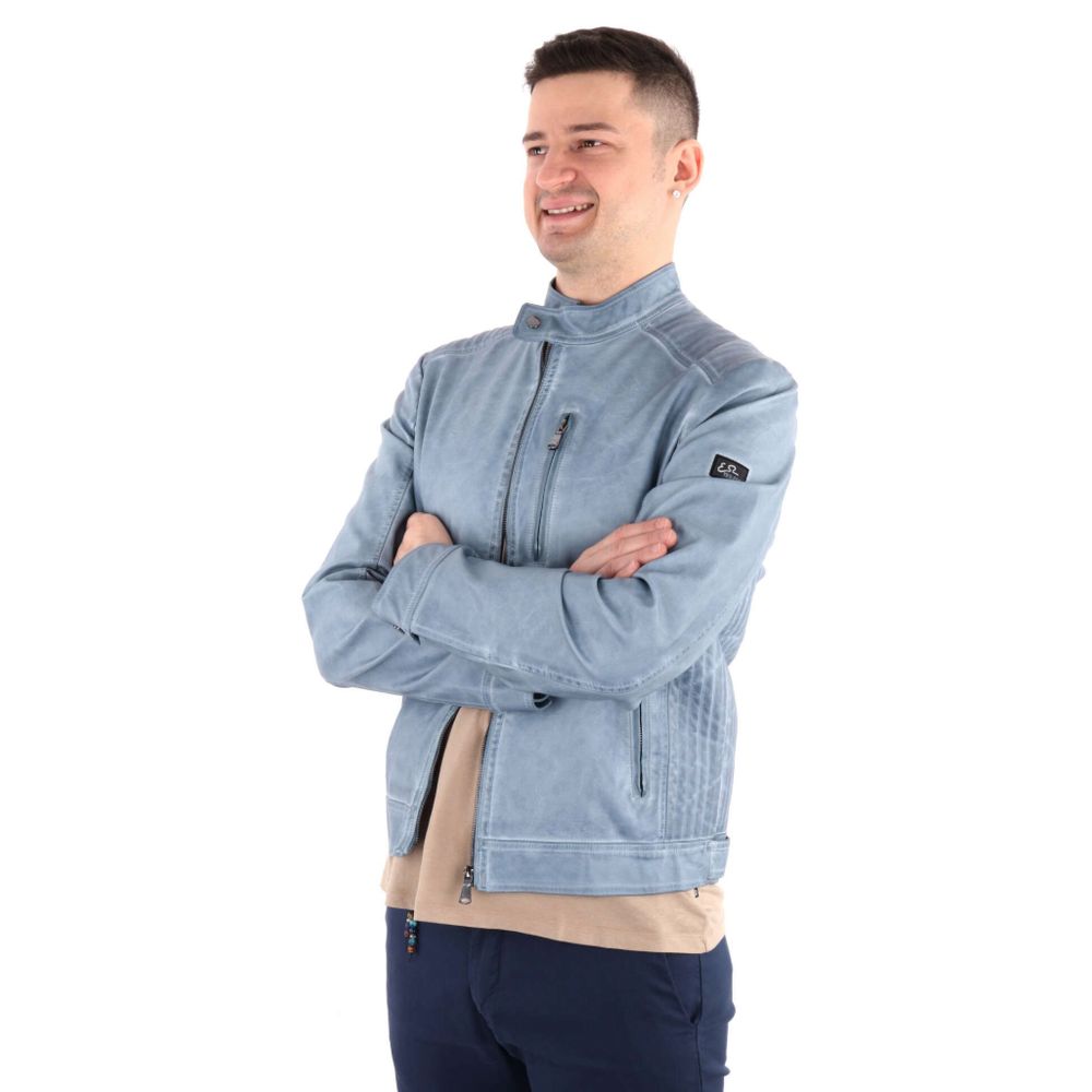 Yes Zee Blue Polyethylene Men Jacket