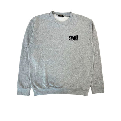 Cavalli Class Gray Cotton Men Sweater