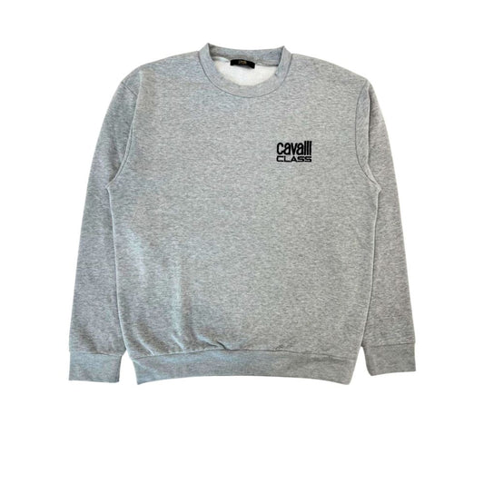 Cavalli Class Gray Cotton Men Sweater