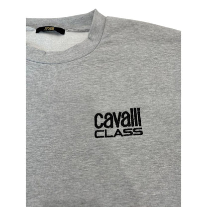 Cavalli Class Gray Cotton Men Sweater