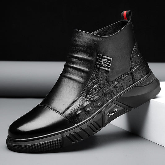 Botas de cuero para hombre, estilo Martin/Chelsea de moda, estilo británico