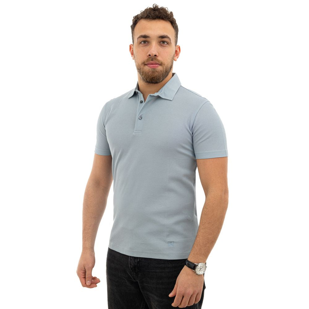 Corneliani Blue Cotton Polo Shirt